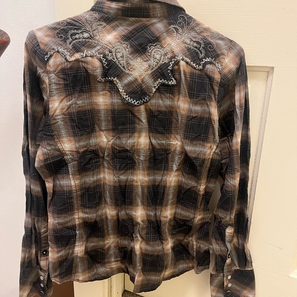 Bit & Bridle Brown & Black Snap Shirt - Picture 5 of 15